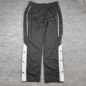 AND1 Sweatpants Men's L Tearaway Basketball Black Gray Snap Side Athletic